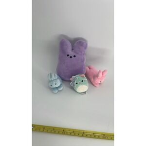 Squishmallow Peeps Marshmallow Bunny Plush Lot Purple Pink Blue Cat